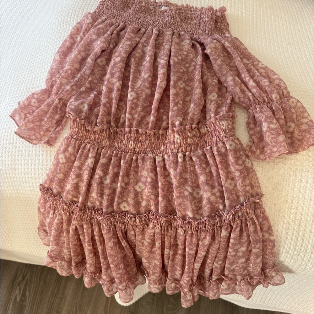 Misa Los Angeles Pink Long Sleeve Dress